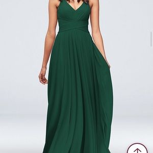 David’s Bridal Spaghetti Strap Mesh Cross Waist Bridesmaid Dress